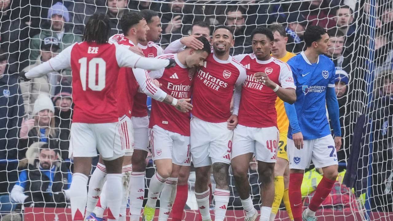 Martinelli Borong Tiga Gol, Arsenal Singkirkan Portsmouth 4-1 di Piala FA