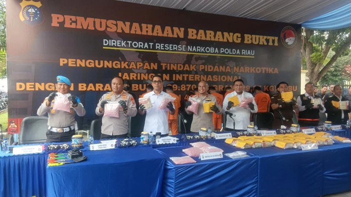 Polda Riau Musnahkan Narkoba Senilai Rp43,9 Miliar, Hasil Pengungkapan Jelang Tahun Baru