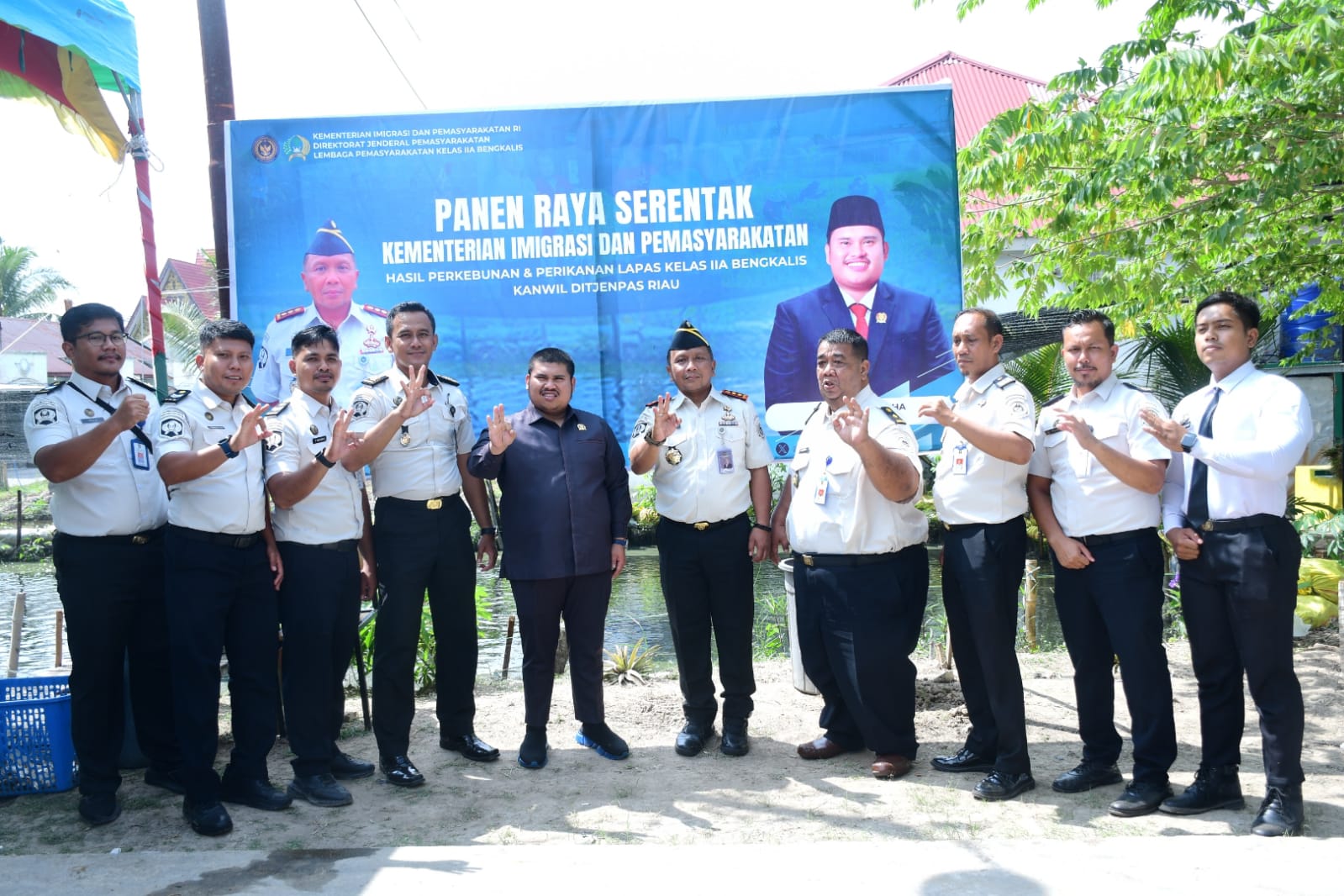 Dukung Ketahanan Pangan Nasional, Lapas Bengkalis Ikuti Panen Raya Serentak Kemenimipas 2026