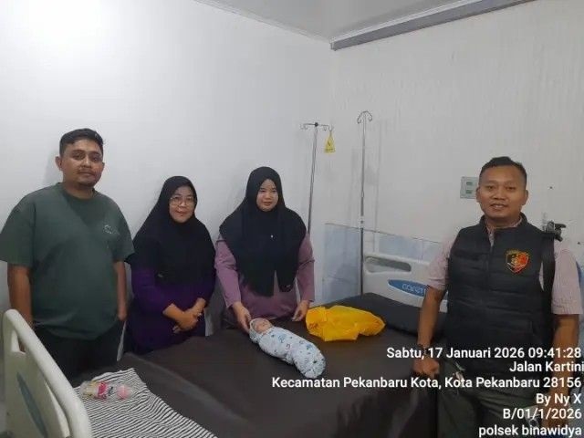 Bayi Laki-laki Ditemukan Terlantar di Pinggir Jalan Rajawali Pekanbaru