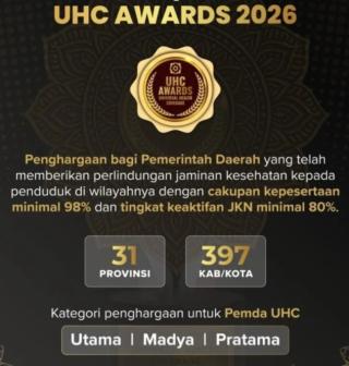 Pemprov Riau Raih UHC Awards 2026 Kategori Madya