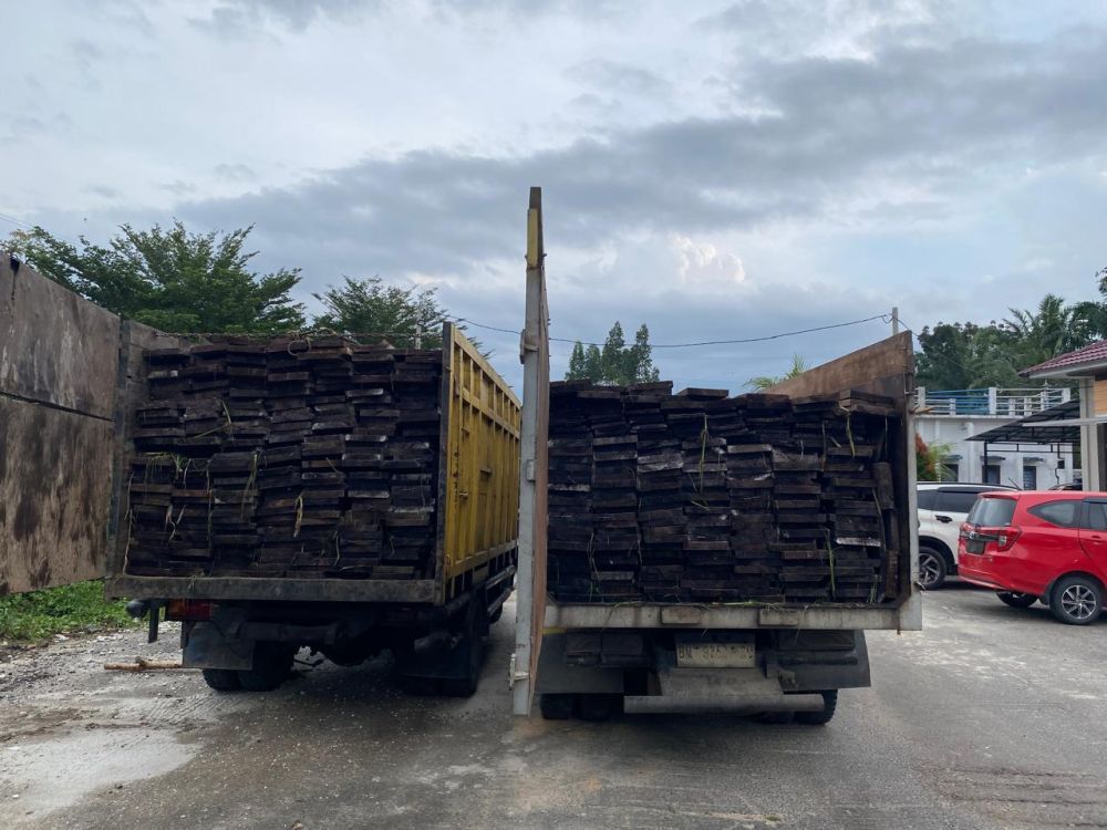 Operasi Dini Hari, Ditreskrimsus Polda Riau Gagalkan Pengangkutan Kayu Ilegal dari SM Kerumutan