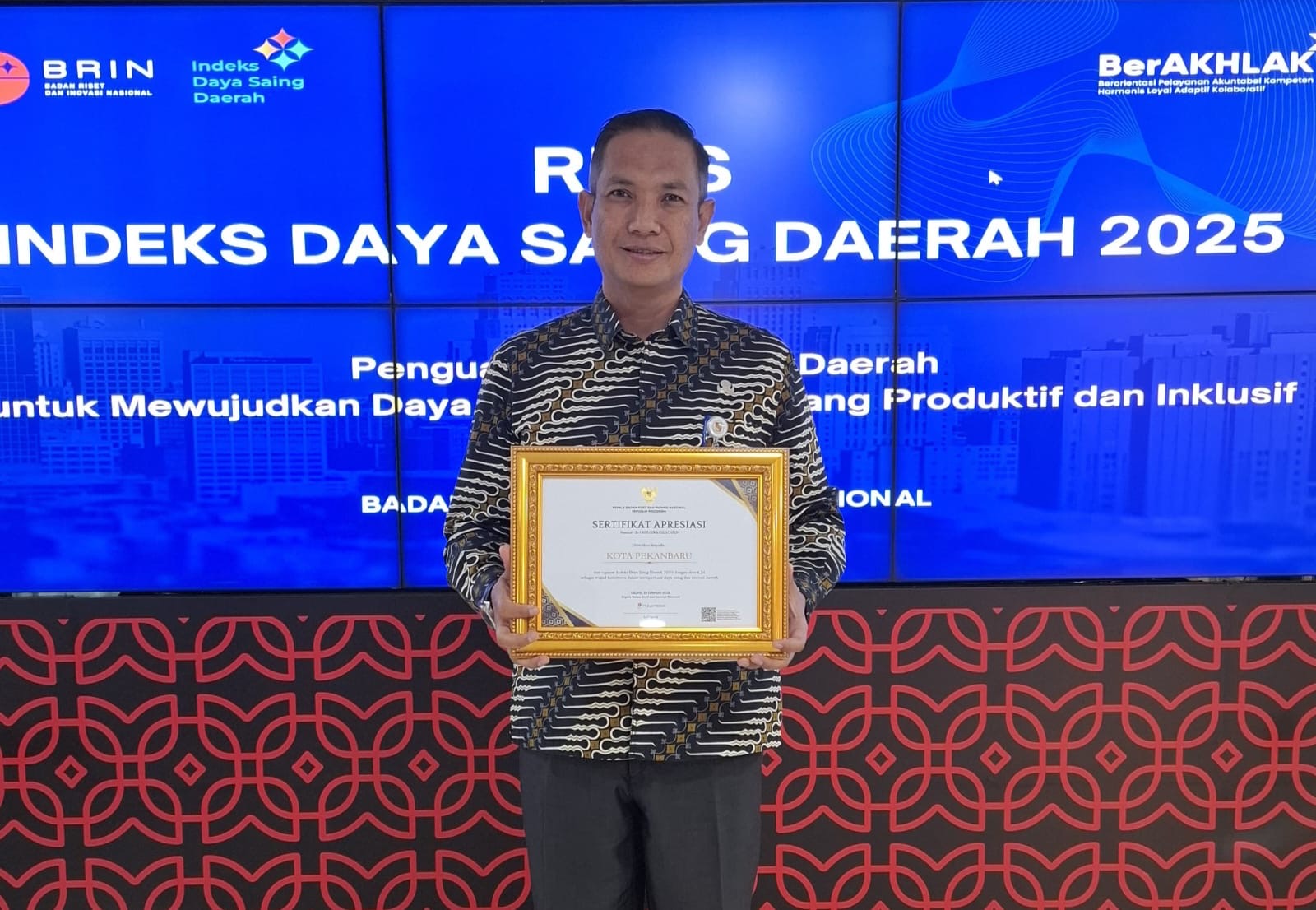 Pekanbaru Catat Lompatan Daya Saing, Skor IDSD 2025 Capai 4,24 dan Lampaui Nasional