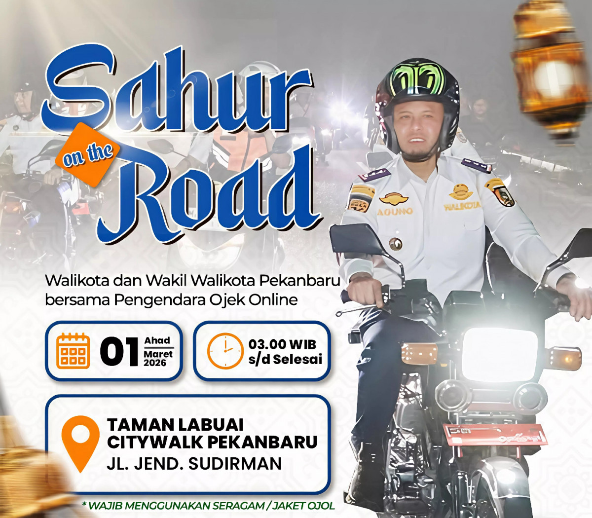Wali Kota Pekanbaru Gelar Sahur On The Road, 1.500 Driver Ojol Siap Meriahkan