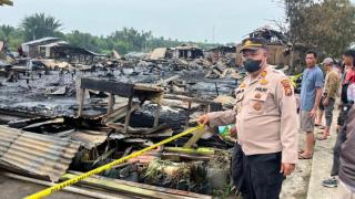 15 Rumah di Inhil Ludes Terbakar, Diduga Akibat Korsleting Listrik