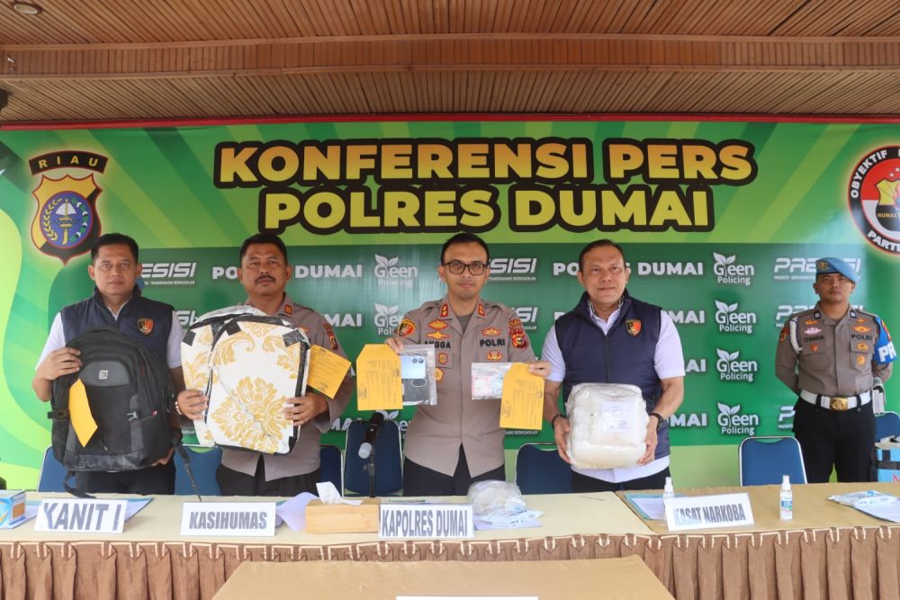Polres Dumai Gagalkan Penyelundupan Hampir 10 Kg Sabu Jaringan Internasional