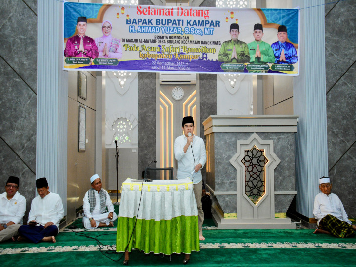 Safari Ramadan di Desa Binuang, Pj Sekda Kampar Sampaikan Program Prioritas Bupati