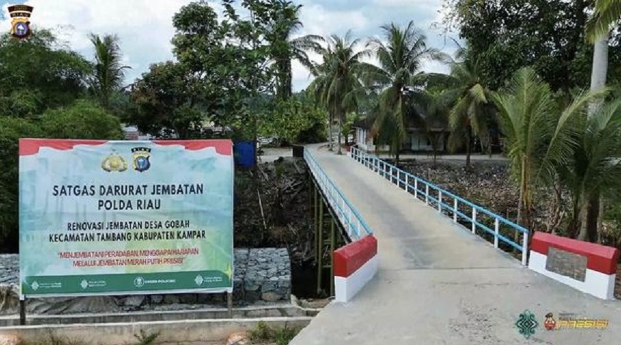 Kapolda Riau Tinjau Kesiapan Jembatan Merah Putih Presisi di Kampar Jelang Diresmikan Kapolri