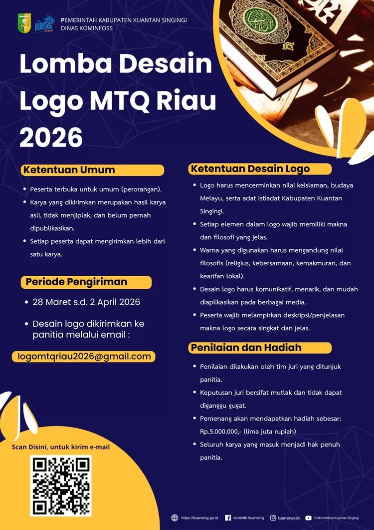 Ayo Ikut! Pemkab Kuansing Gelar Sayembara Logo MTQ Riau 2026