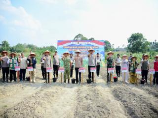 Pemkab dan Polres Kampar Tanam Jagung Pipil Serentak di Desa Ridan Permai