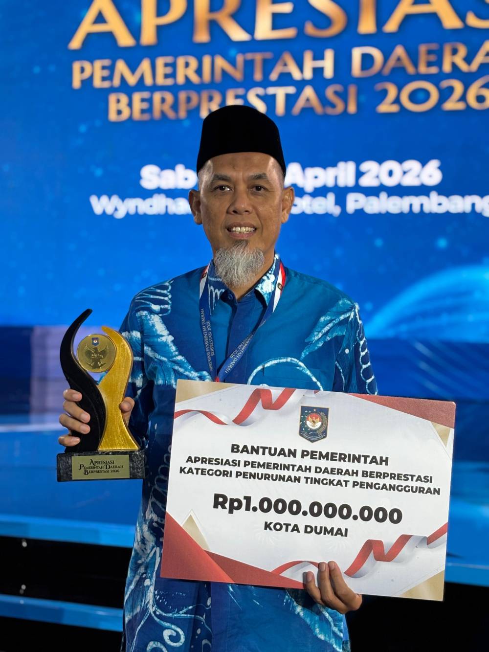 Turunkan Pengangguran, Kota Dumai Raih Juara 3 Nasional Apresiasi Daerah Berprestasi 2026