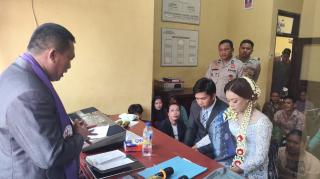 Janji Suci di Balik Jeruji, Pernikahan Digelar di Polsek Pujud