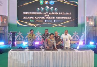 Polda Riau Kukuhkan 23 Duta Anti Narkoba, Desa Panipahan Didorong Jadi Kampung Tangguh