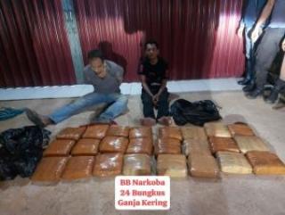 Aksi Kejar-Kejaran di Tandun, Polisi Gagalkan Penyelundupan 23 Kg Ganja di Rokan Hulu