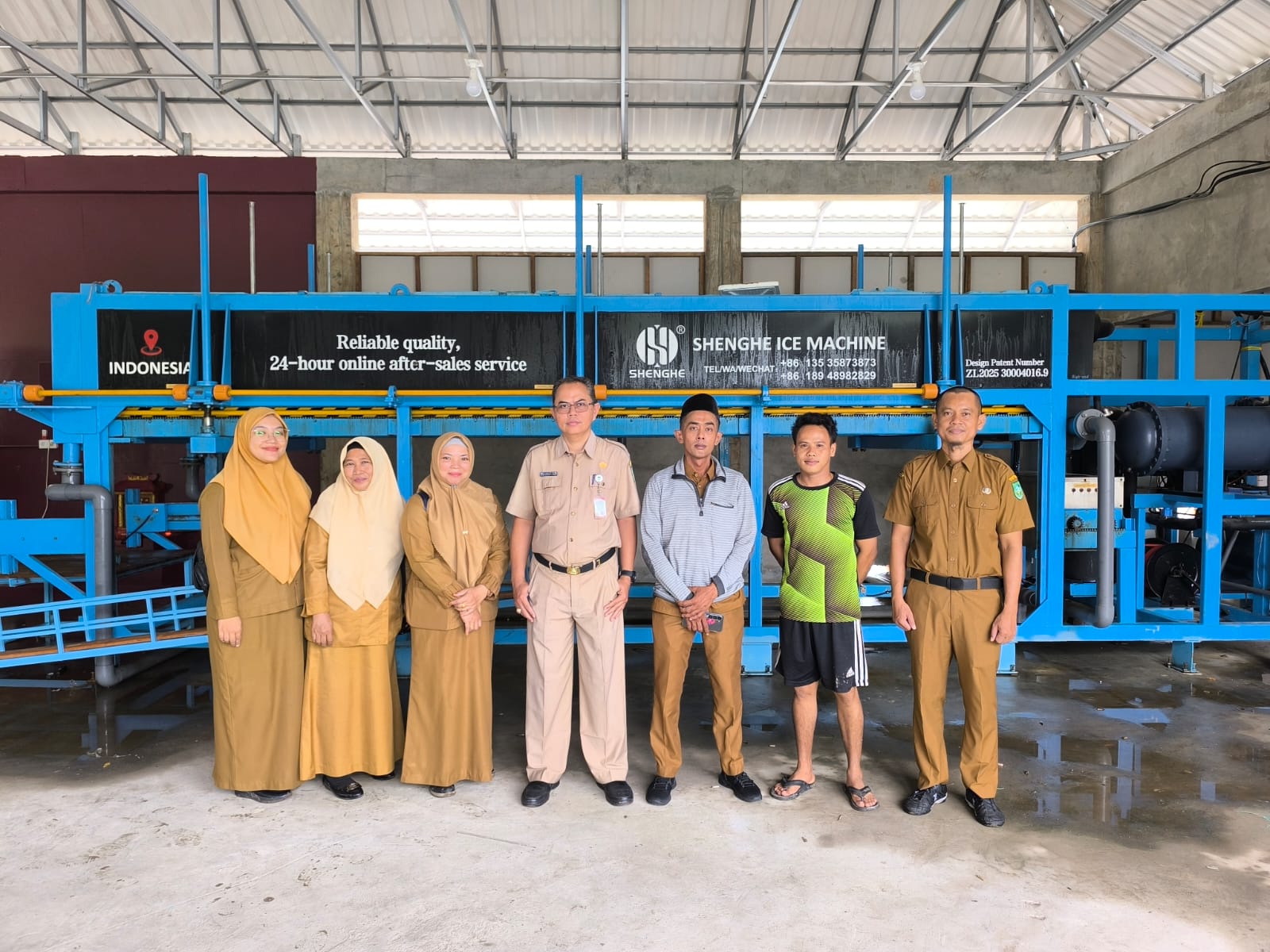 Diskan Bengkalis Perkuat Rantai Dingin, Bina Produsen Es Balok untuk Jaga Mutu Udang