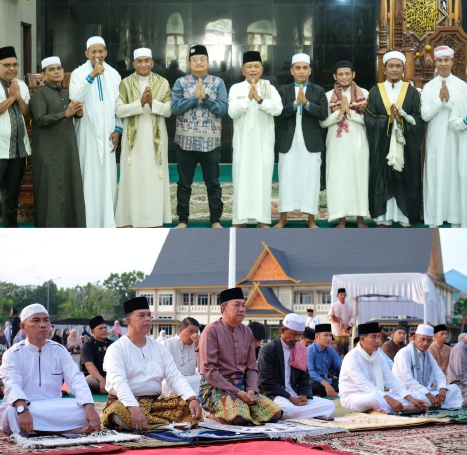 Bupati dan Wabup Meranti Salat Iduladha di Lokasi Berbeda