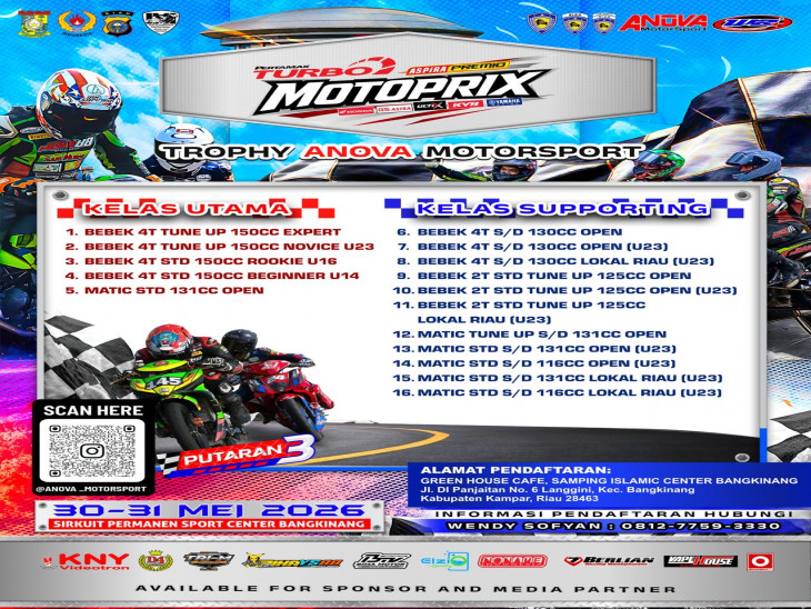 Sirkuit Bangkinang Bergemuruh, Kejurnas Motoprix Seri 3 Riau Resmi Digelar