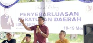 Aidhil Nur Putra Sosialisasikan Perda Kawasan Tanpa Rokok di Labuhbaru Timur