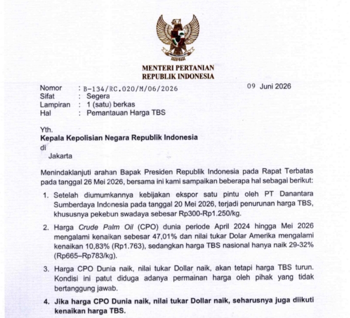 Mainkan Harga Sawit, Menteri Laporkan 22 PKS di Riau ini ke Kapolri