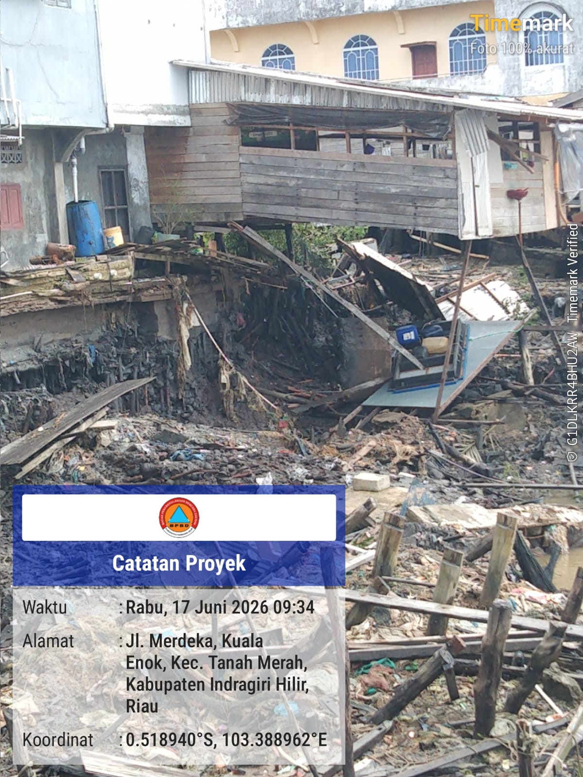 Abrasi Terjang Dua Titik di Kuala Enok, BPBD Evakuasi Warga dan Siagakan Tim