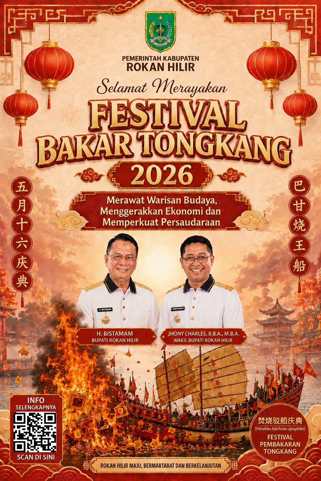 Hampir 90 Ribu Pengunjung Pindai QR Code Festival Bakar Tongkang 2026