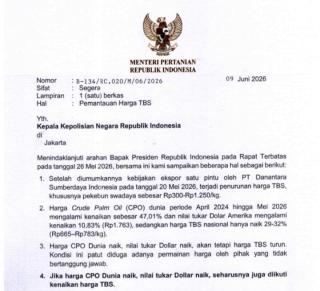 Mainkan Harga Sawit, Menteri Laporkan 22 PKS di Riau ini ke Kapolri