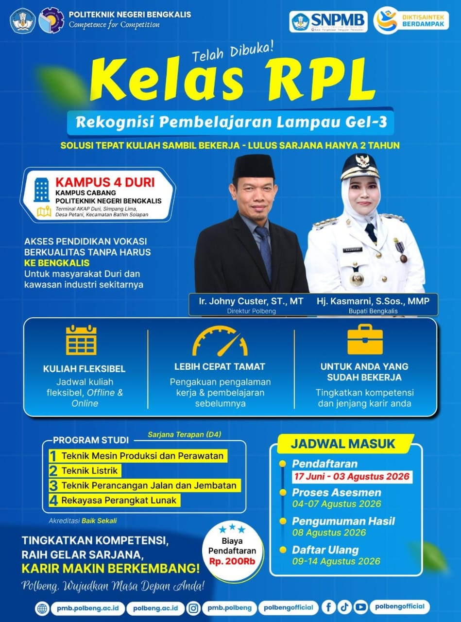 Polbeng Buka Kelas RPL di Duri, Pekerja Bisa Raih Sarjana Terapan Tanpa Tinggalkan Pekerjaan