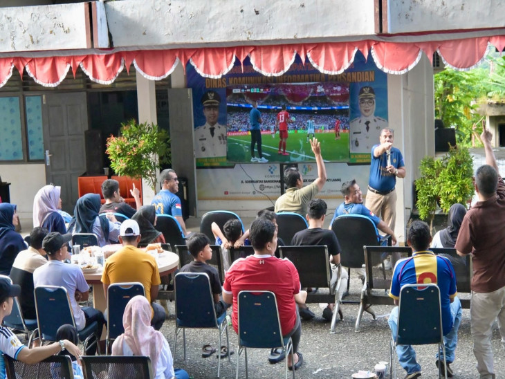 Meriahkan Piala Dunia 2026, Diskominfo Kampar Rangkul UMKM dan Masyarakat Lewat Nobar
