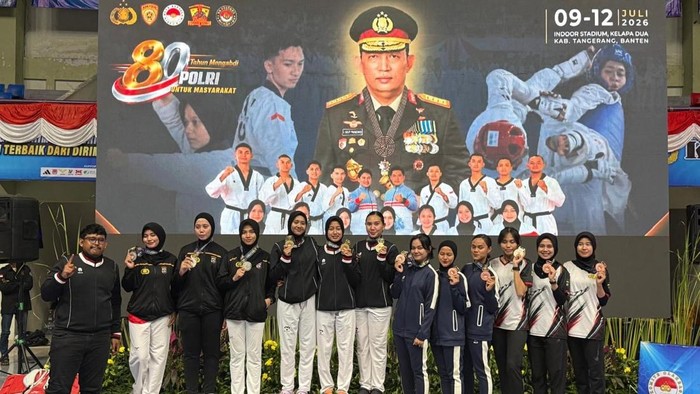 Polwan Polda Riau Bersinar, Raih 5 Emas di Kejurnas Taekwondo Kapolri Cup