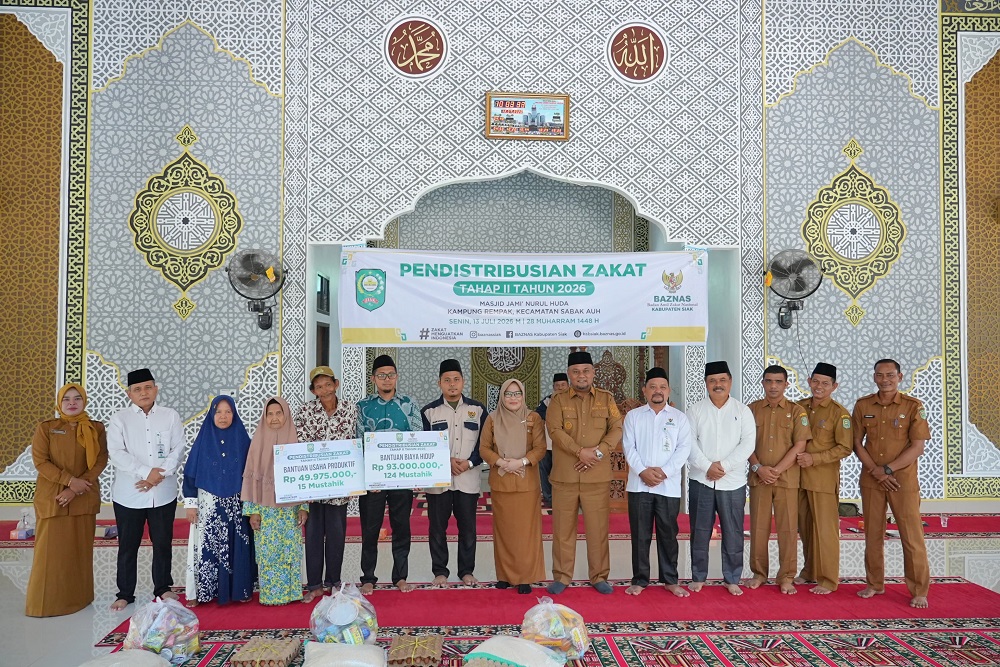 173 Mustahik Kampung Rempak Terima Bantuan Zakat Konsumtif Program Siak Peduli