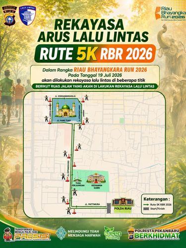 Polisi Siapkan Rekayasa Lalu Lintas Selama Riau Bhayangkara Run 2026