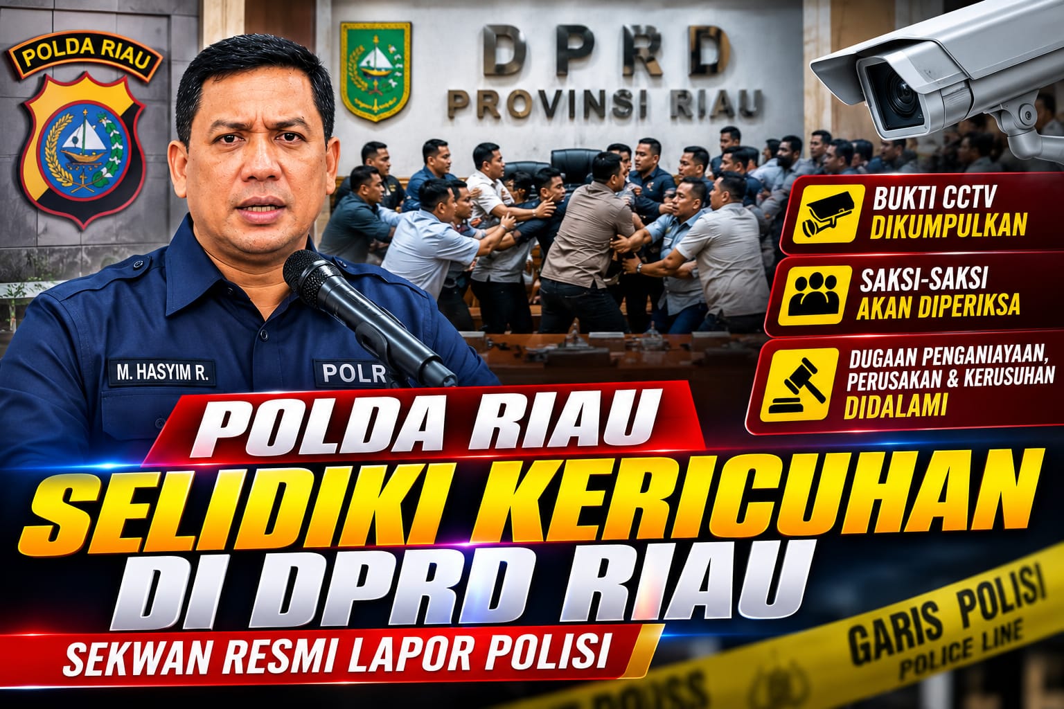 Laporan masuk, Polda Riau mulai usut kericuhan di DPRD Riau yang Viral di Medsos