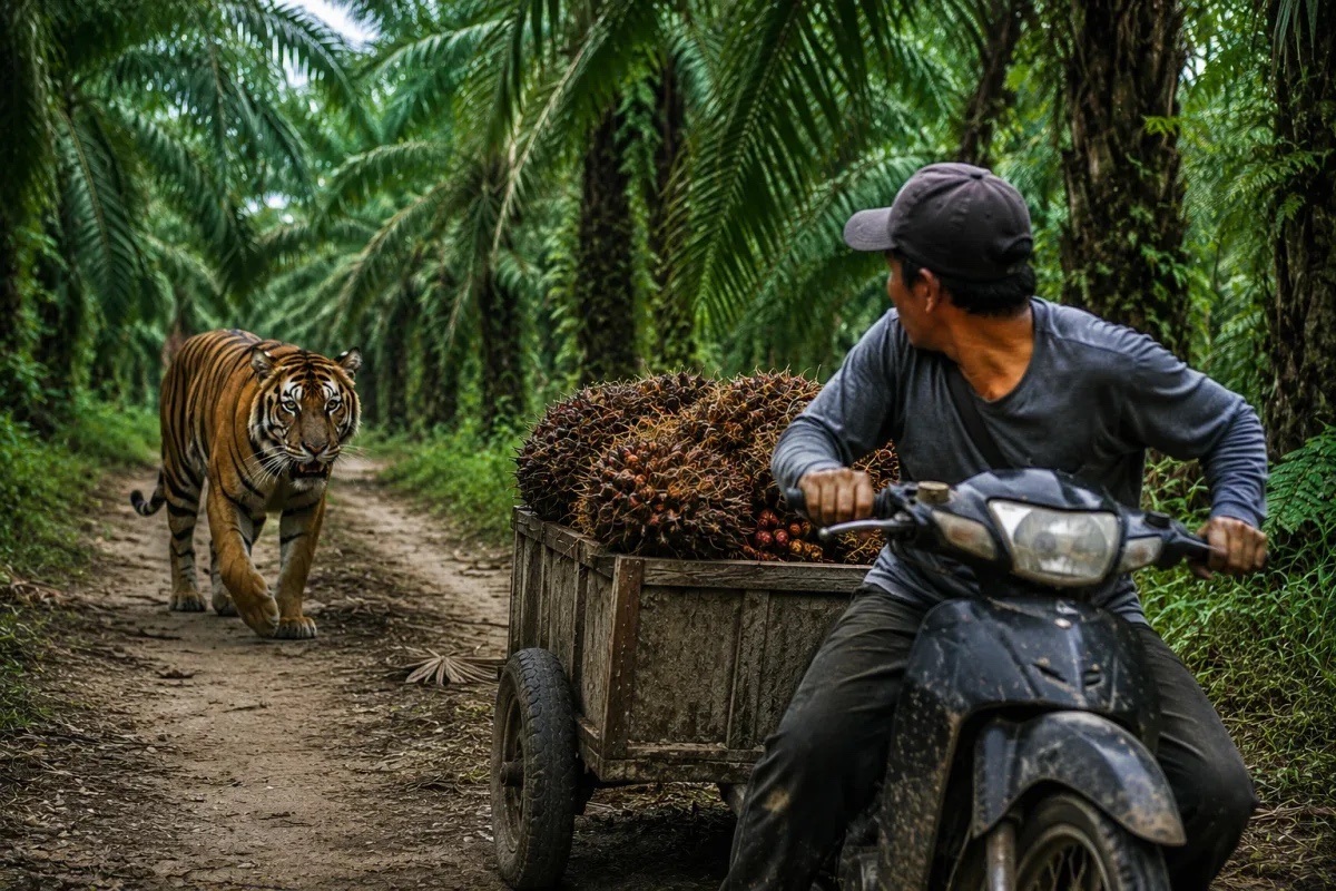 Harimau Sumatra Kembali Muncul di Sungai Apit, Pekerja Sawit Nyaris Diserang