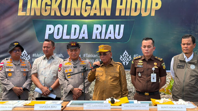 Apresiasi Polda Riau Ungkap Perusakan Mangrove, Bupati Rohil Imbau Warga: Hentikan Merusak Hutan!