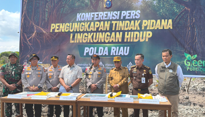 Kapolda Riau Pimpin Penegakan Hukum Perusakan Ratusan Hektare Mangrove di Rohil