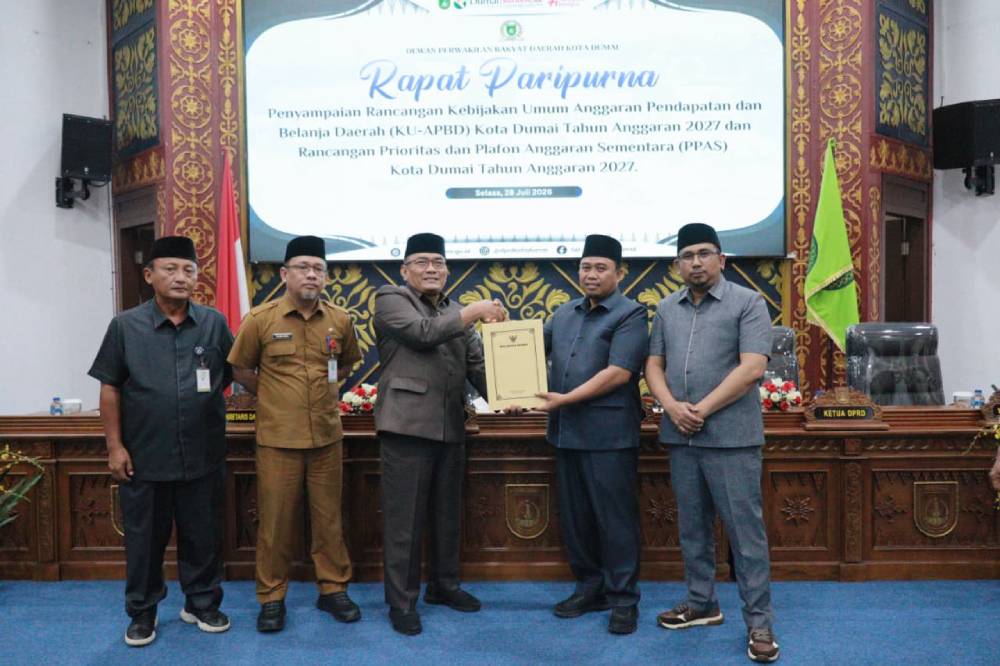 KUA-PPAS 2027 Diserahkan ke DPRD, APBD Dumai Dirancang Capai Rp1,76 Triliun