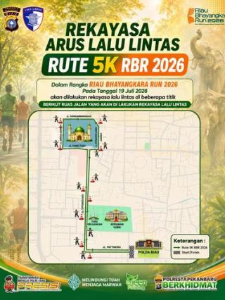 Polisi Siapkan Rekayasa Lalu Lintas Selama Riau Bhayangkara Run 2026