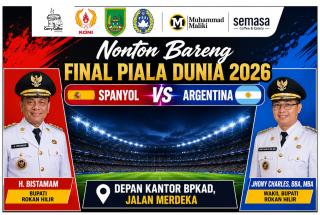 Pemkab Rohil, KONI dan PSSI Gelar Nobar Final Piala Dunia 2026