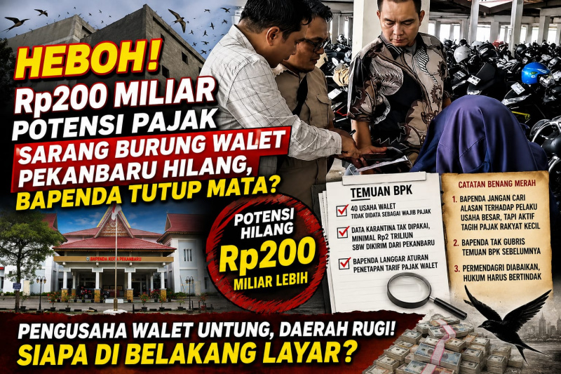 Gawat! Rp200 Miliar Potensi Pajak Sarang Walet Pekanbaru Melayang..