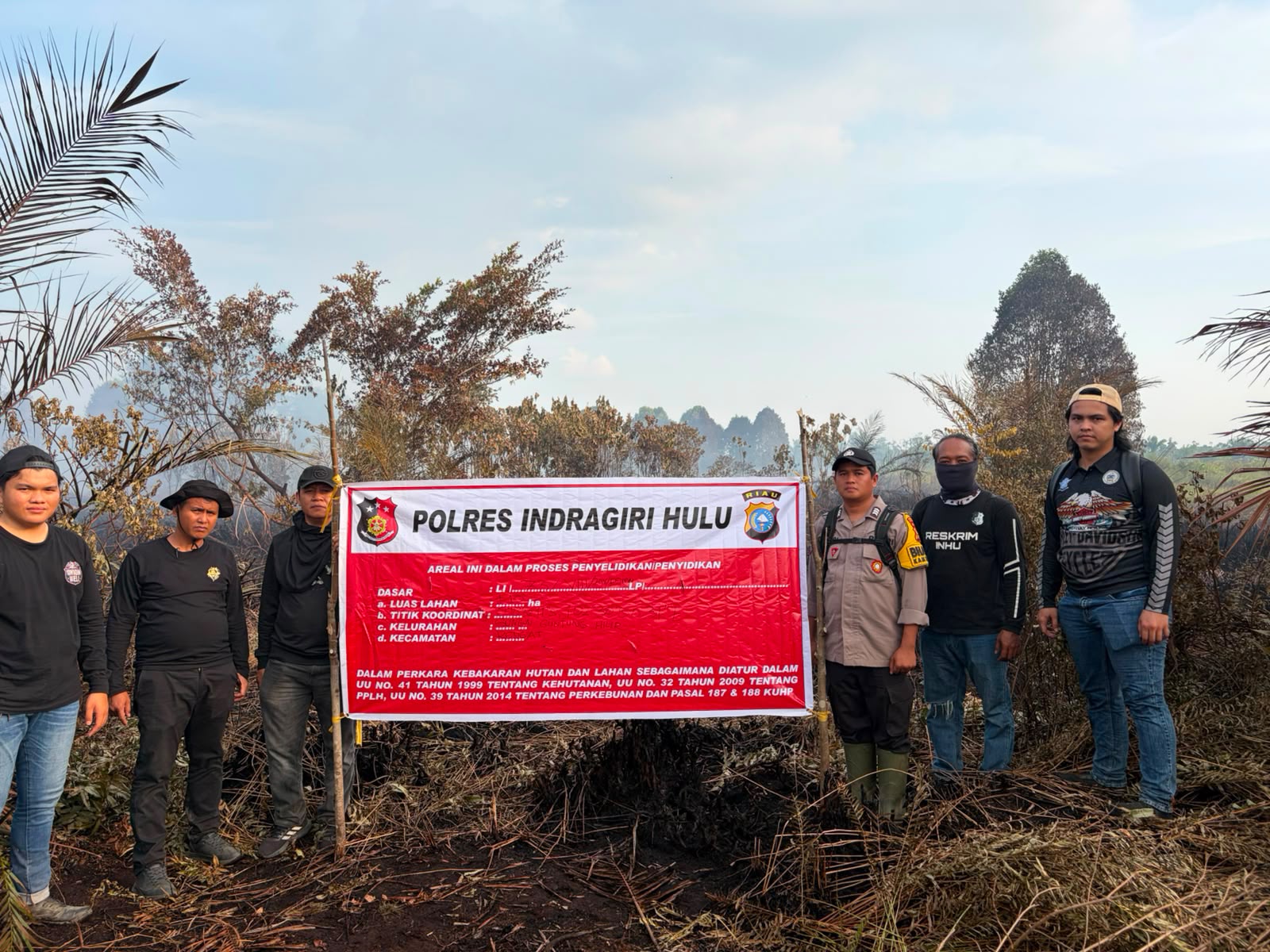 Puntung Rokok Bakar 5 Hektare Lahan di Inhu, Pelangsir Sawit Ditangkap Polisi
