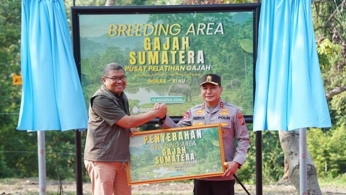 Hari Gajah Sedunia, Kapolda Riau Resmikan Kandang Breeding di PLG Minas