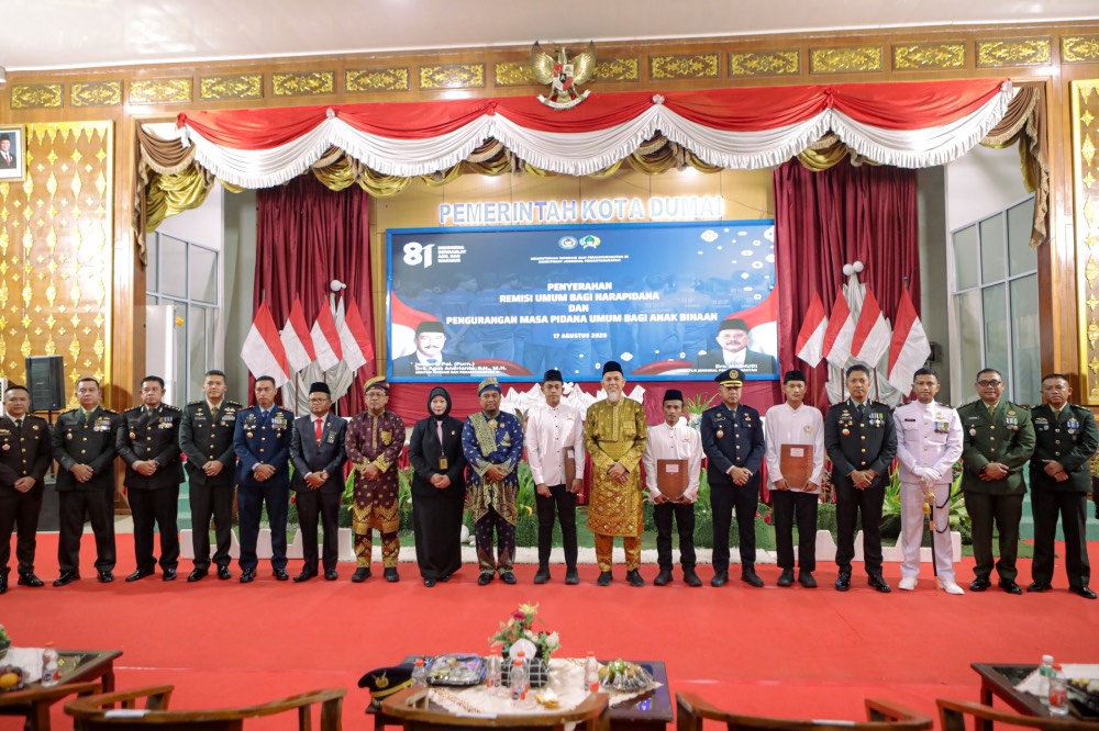 729 Warga Binaan Rutan Dumai Terima Remisi HUT ke-81 RI, 5 Langsung Bebas