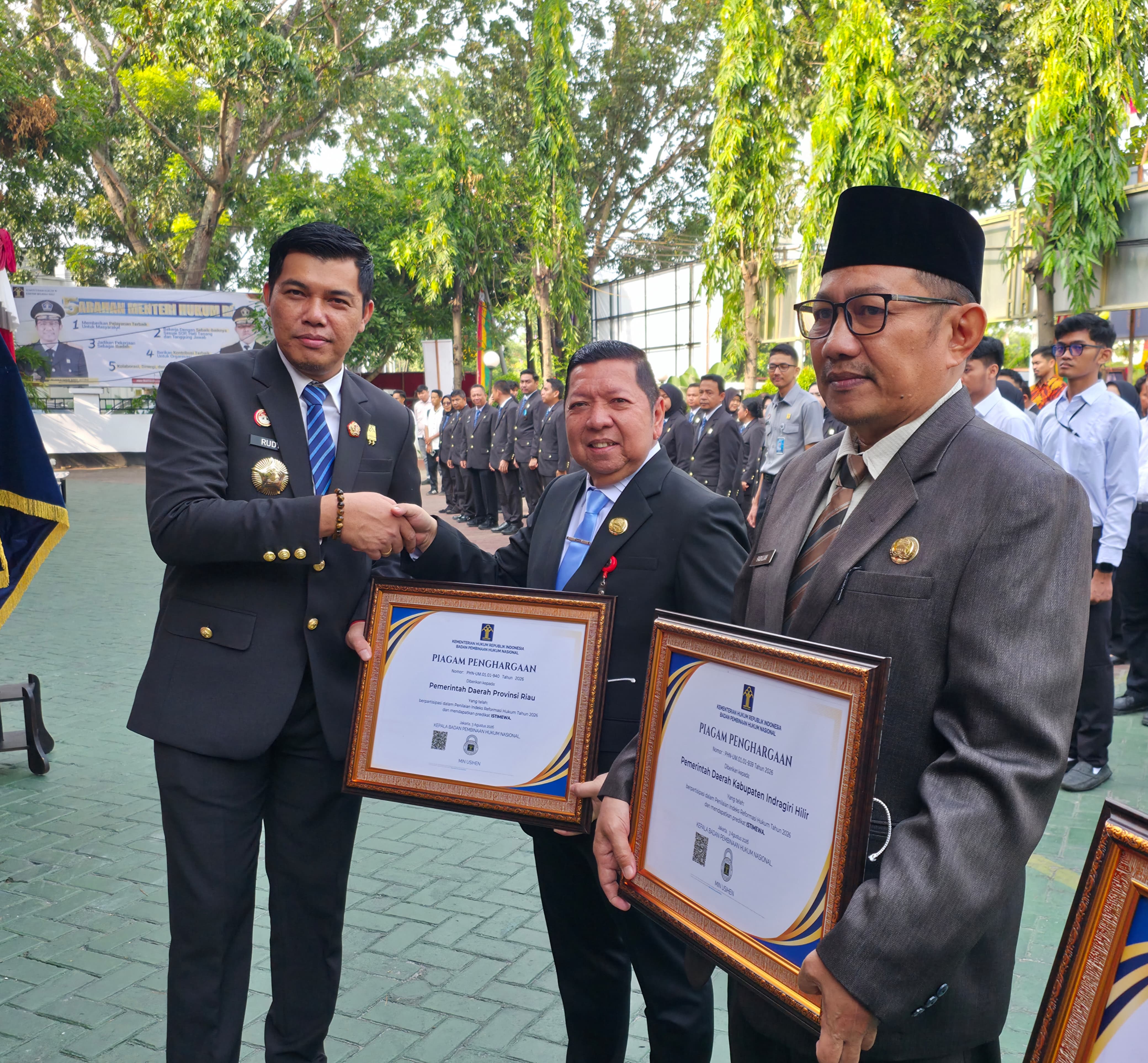 Pemprov Riau Raih Dua Penghargaan Kemenkum, Perkuat Tata Kelola Pemerintahan Berbasis Hukum
