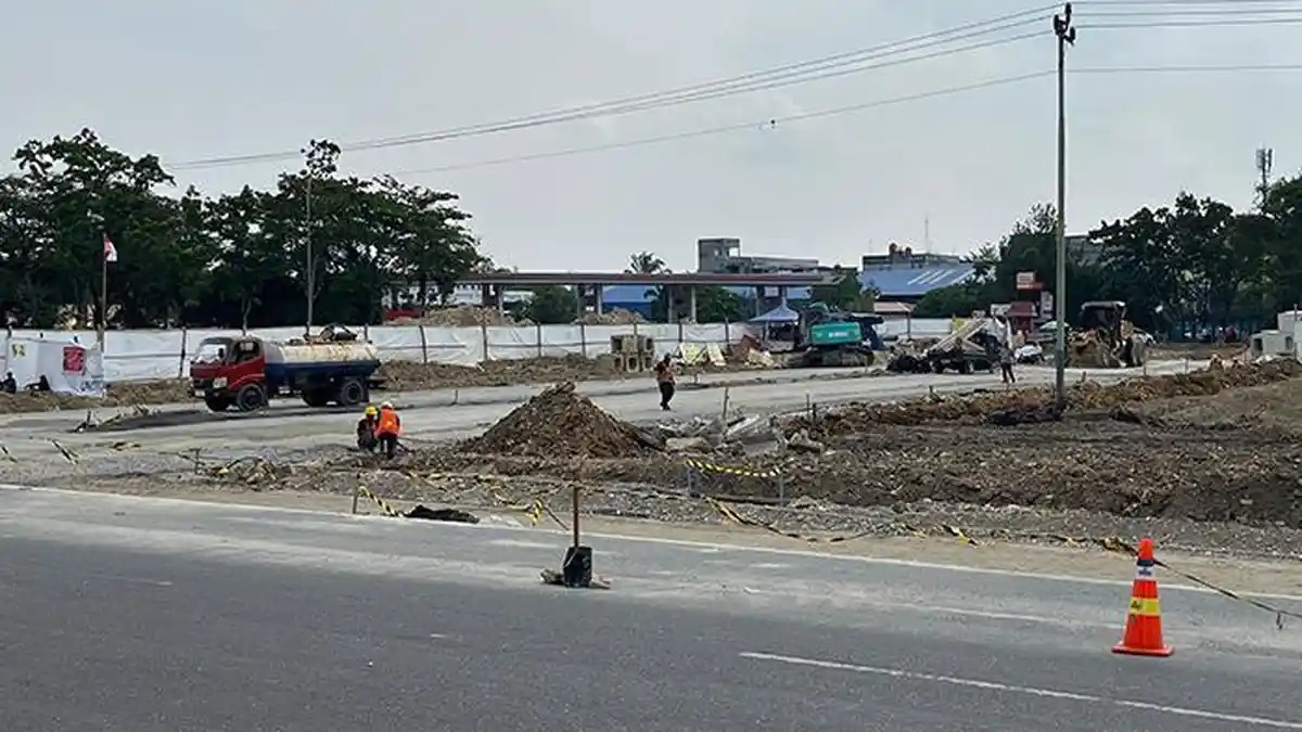 Pengerjaan Simpang Arifin Achmad-Sudirman Pekanbaru Capai 30 Persen