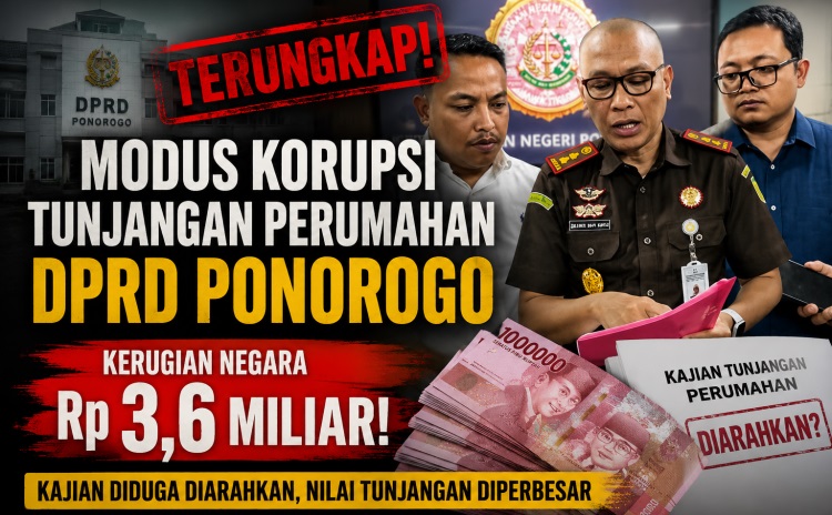 Negara Rugi Rp3,6 Miliar, Kejaksaan Tetapkan Tersangka Korupsi Tunjangan Perumahan DPRD Ponorogo
