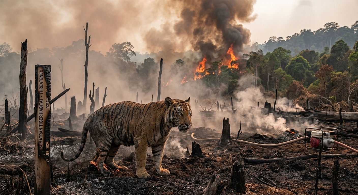 Karhutla Bakar SM Kerumutan, Habitat Harimau Sumatera di Riau Terancam