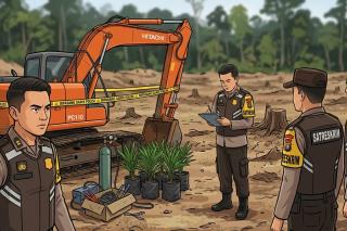 Polres Bengkalis Tetapkan Tersangka Perambahan Hutan Produksi Tetap di Konsesi PT SPM