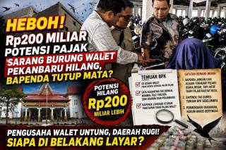 Gawat! Rp200 Miliar Potensi Pajak Sarang Walet Pekanbaru Melayang..