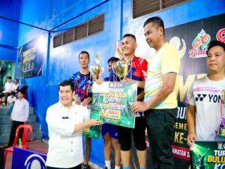 Duel Ketat di Final, Ahmad Yuzar–Aswadi Juara Turnamen Badminton KORPRI Kampar 2026