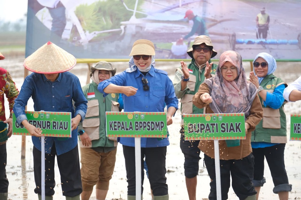 Kementan Tanam Serempak 50 Ribu Hektare, Bupati Afni Ungkap Kendala Air Sawah di Siak